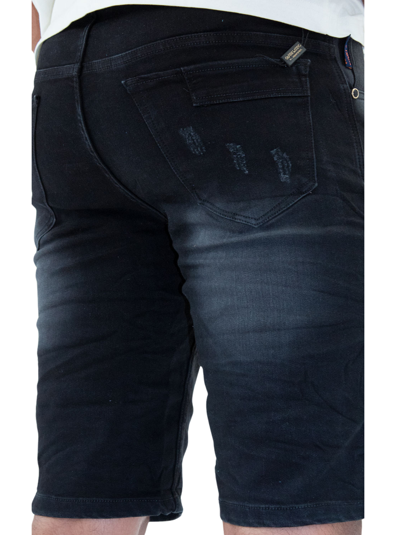 Bermuda Gris Denim Con Bordado y Elasticidad-2