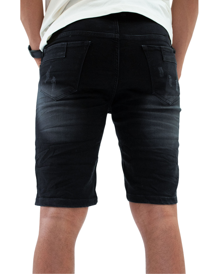 Bermuda Gris Denim Con Bordado y Elasticidad-4