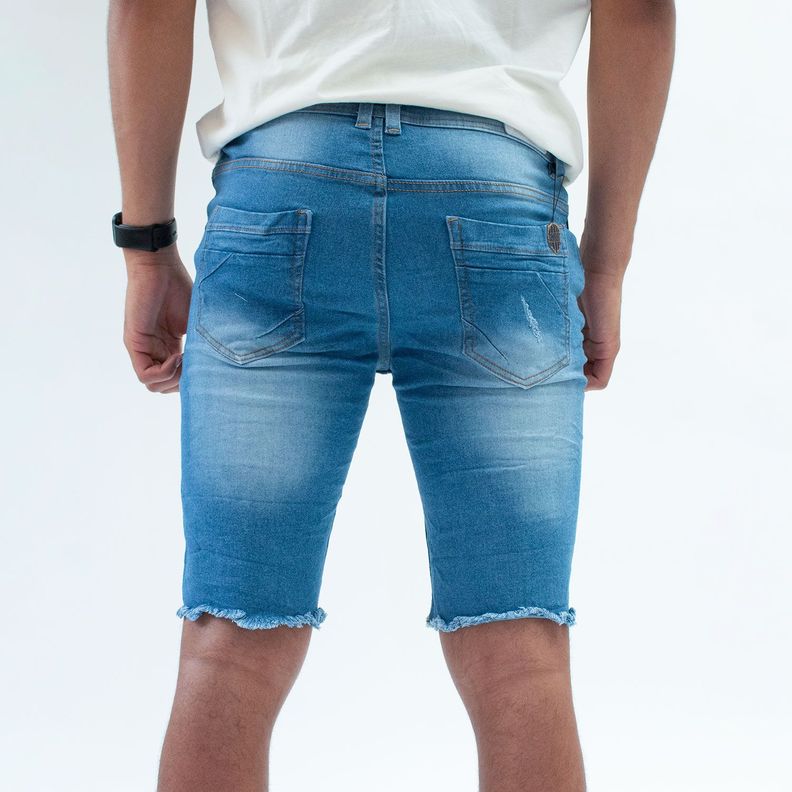 Bermuda Denim Con Elasticidad Para Hombre-1