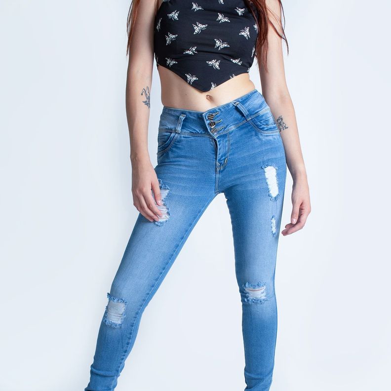 Jean Mujer Push-Up Pretina Ancha-3