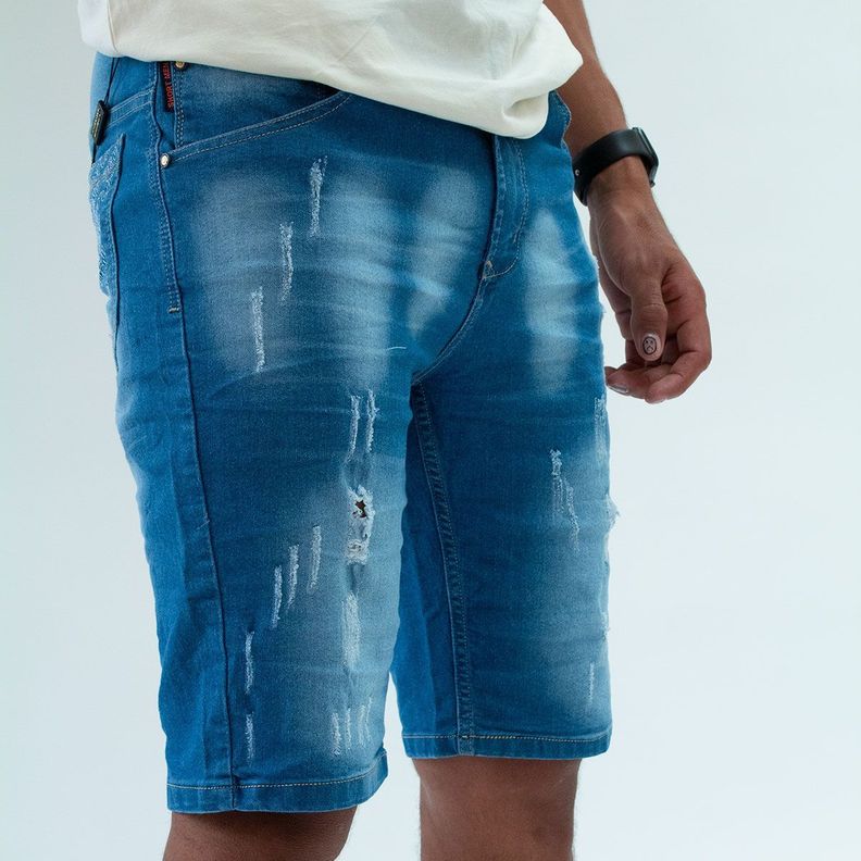 Bermuda Denim Con Elasticidad -3