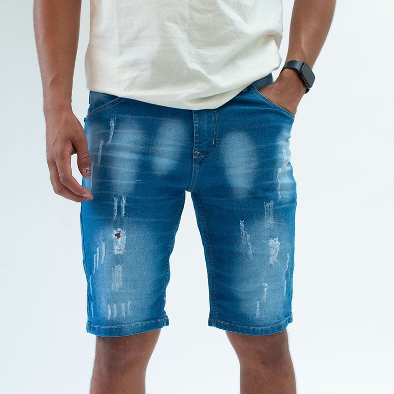 Bermuda Denim Con Elasticidad -2