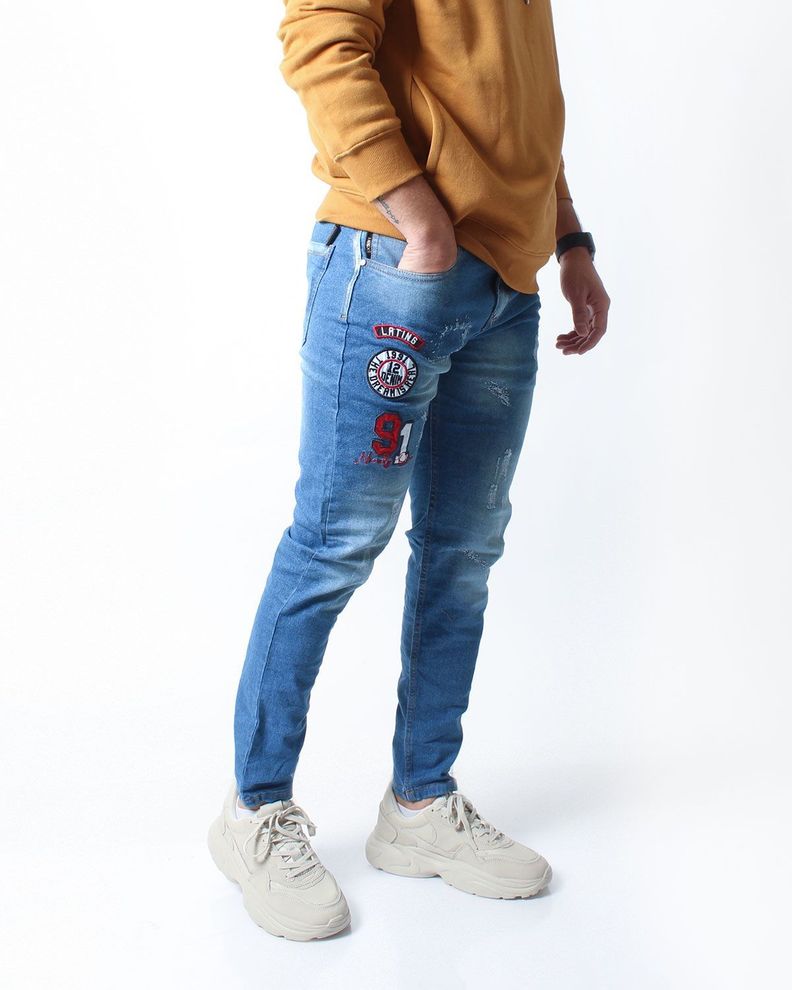 Jean Skinny Parches- bordado para Hombre-0