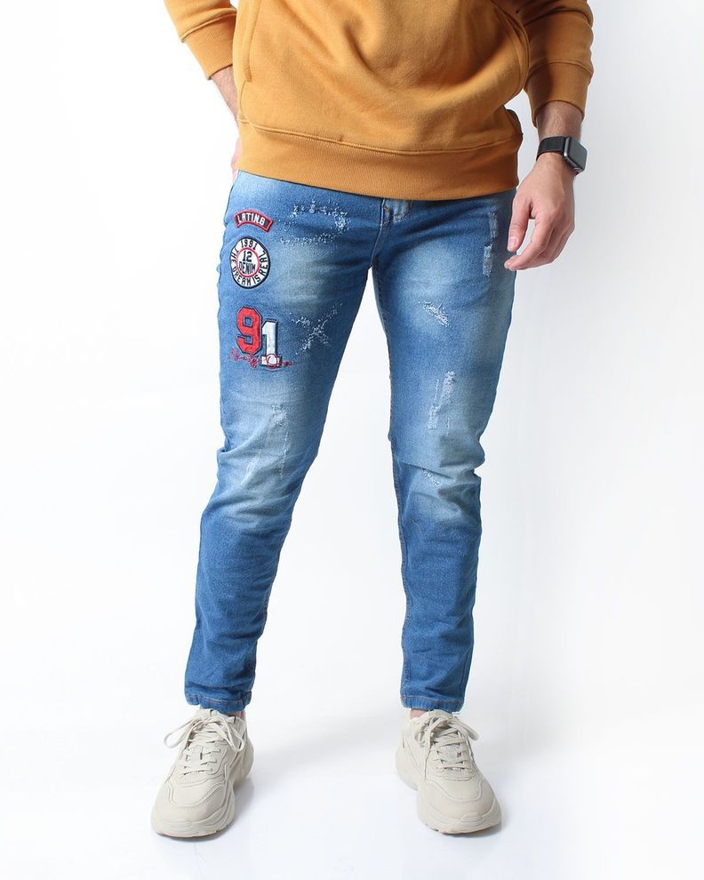 Jean Skinny Parches- bordado para Hombre-2