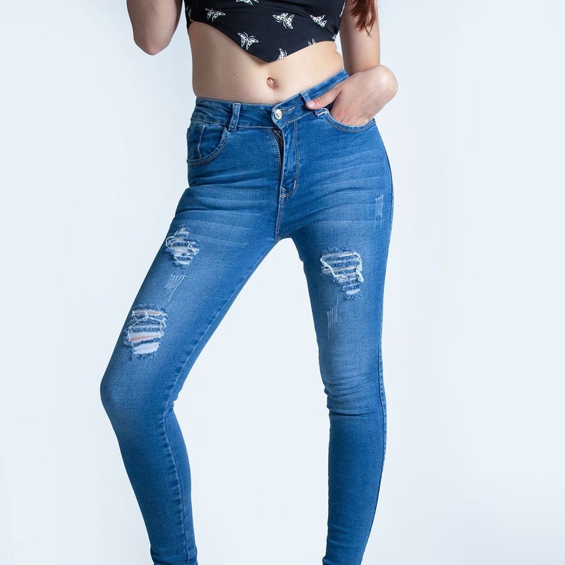 Jean Mujer Skinny Tiro Alto-3