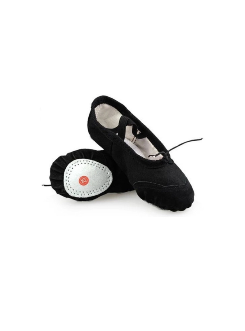 Zapatillas de Ballet Negras Danza Yoga Pilates Lona Suela Dividida Niñas Adultas-2
