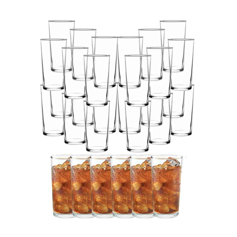Set 36 Vasos Atlanta 258mL Vidrio Celebraciones Largo