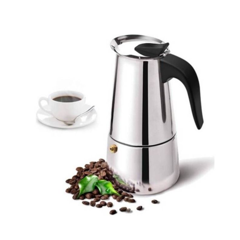 Cafetera Portátil De 4 Tazas Acero Inoxidable-0