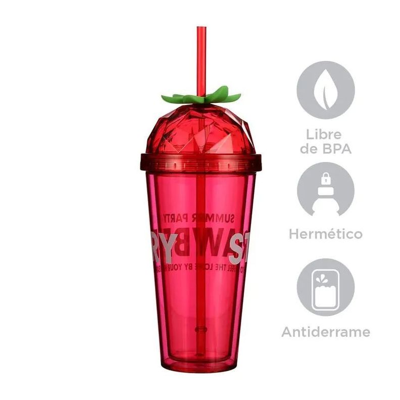 Vaso Con Bombilla Botella Plástico Diseño-1