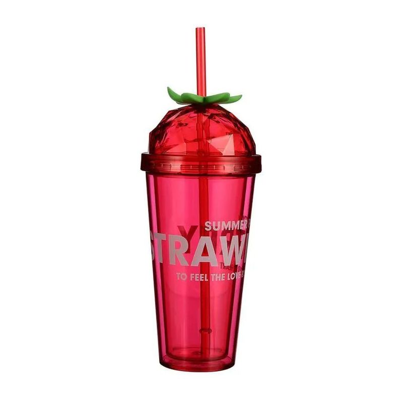 Vaso Con Bombilla Botella Plástico Diseño-2