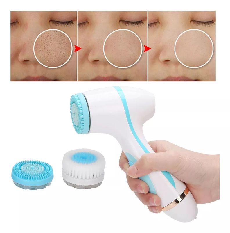 Cepillo Limpieza Facial Masajeador Silicona 3 En 1-4
