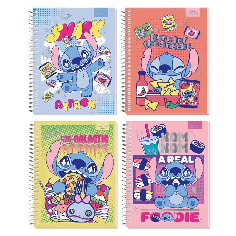 Pack 4 Cuadernos Espiral Diseño Divertido Personaje Azul-0
