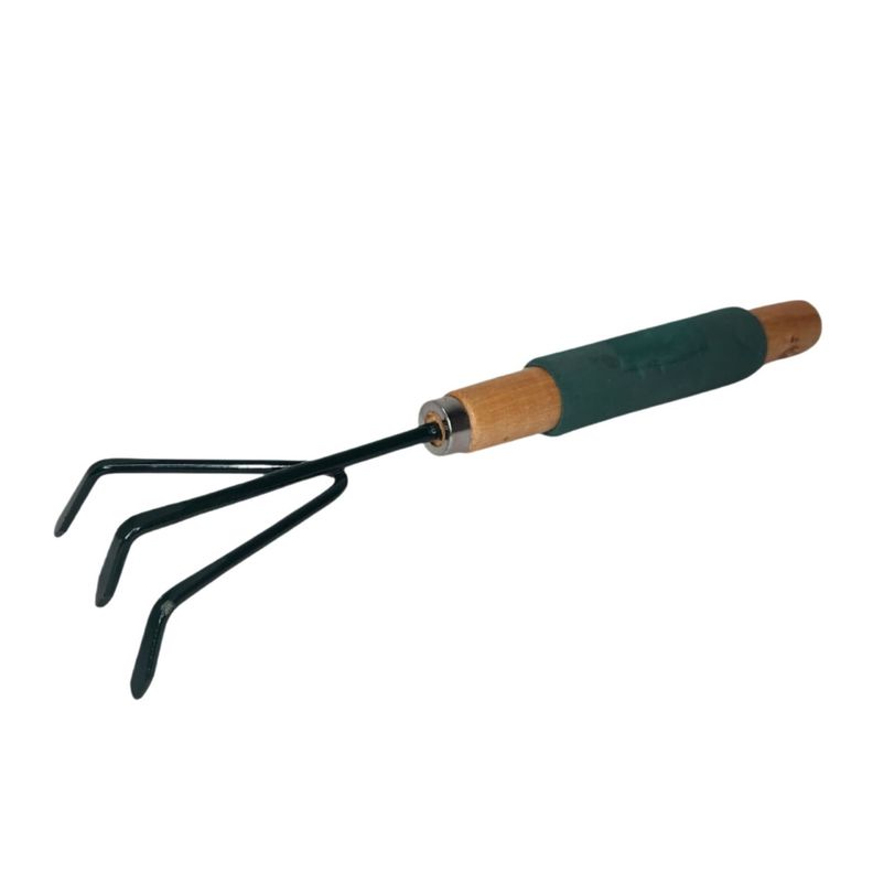 Rastrillo Jardinería Manual Mango Madera Herramienta Durable-1