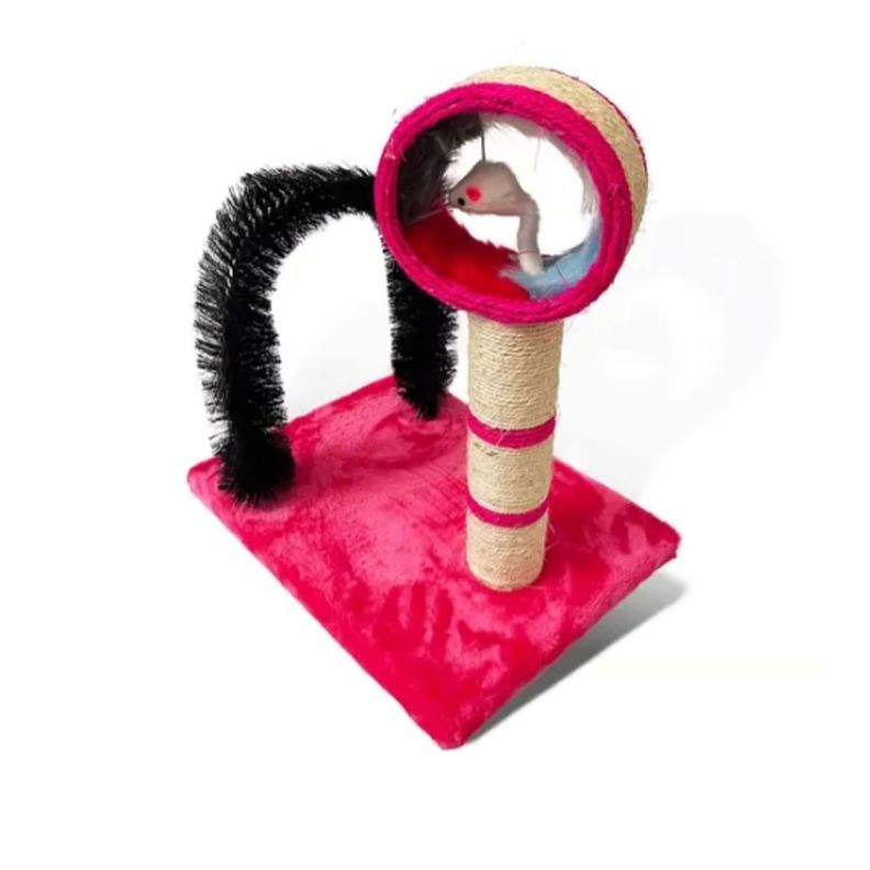 Rascador Torre Multiuncional Con Cepillo Para Gatos Juguete-2