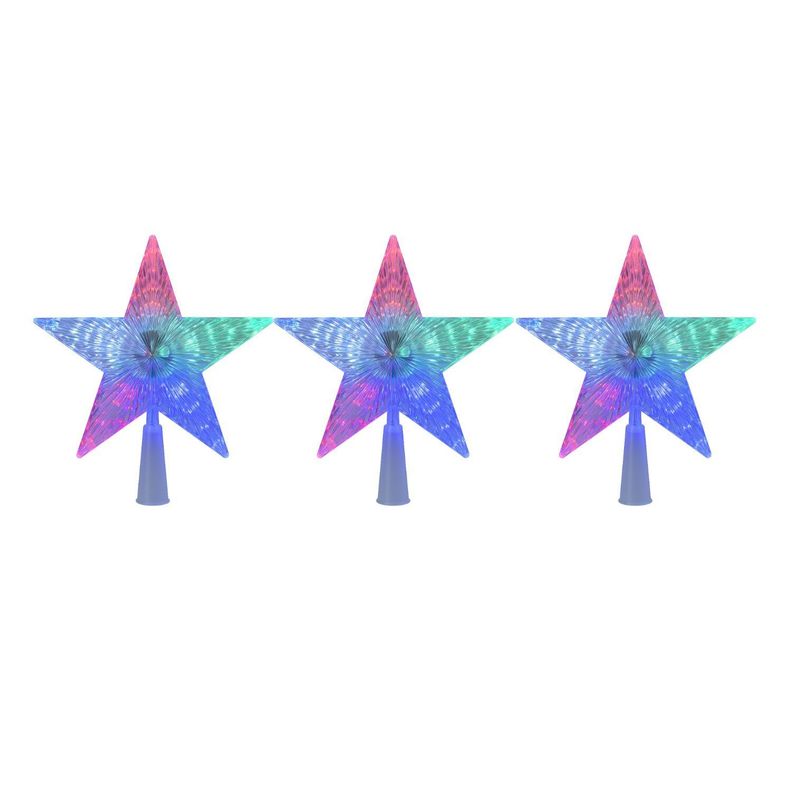 Set 3 Estrellas Punta Arbol RGB A Pilas 15cm Decoracion