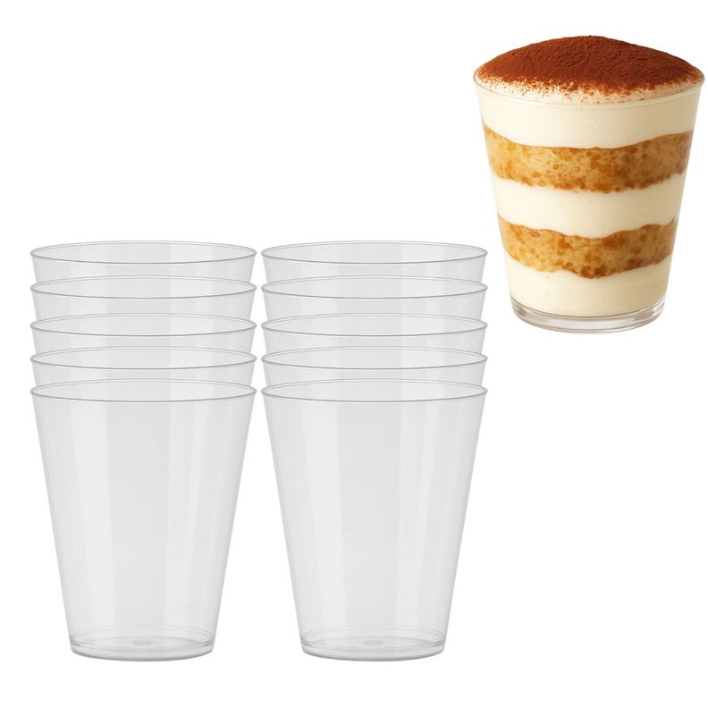 Set 10 Vasos Acrilico 350mL Postre 12oz Acrilico Desechable