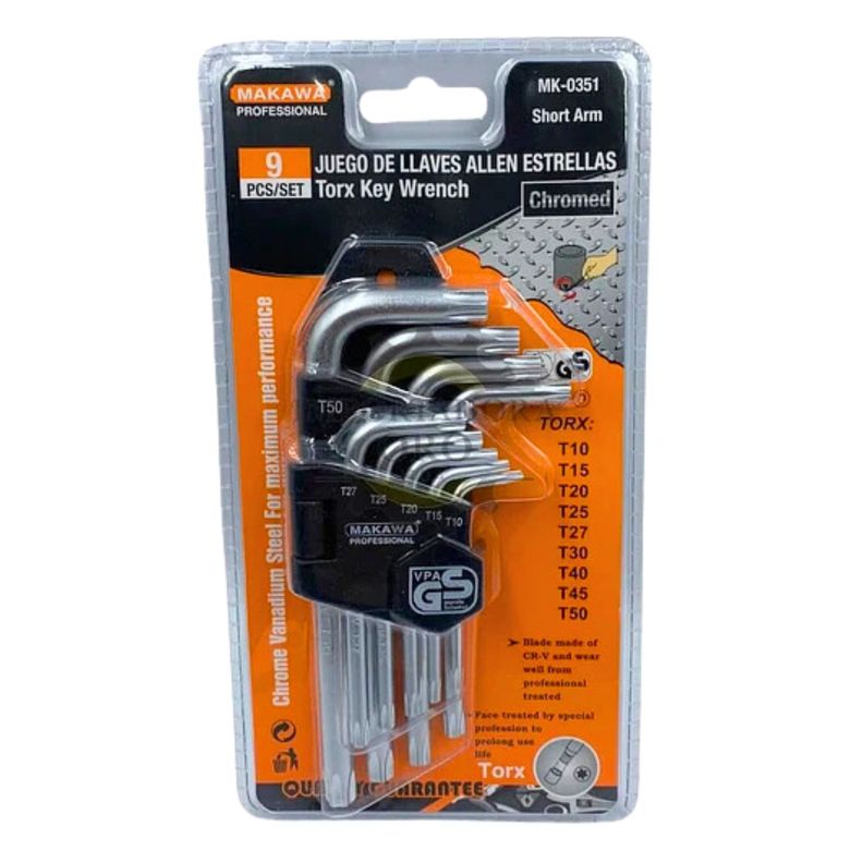 Set Llaves Allen Estrellas M 9 Pzas Herramienta Profesional-0
