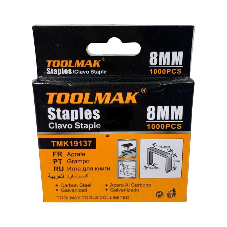 Caja 1000 Corchetes 8MM Grampas Acero Galvanizado Ferreteria-1