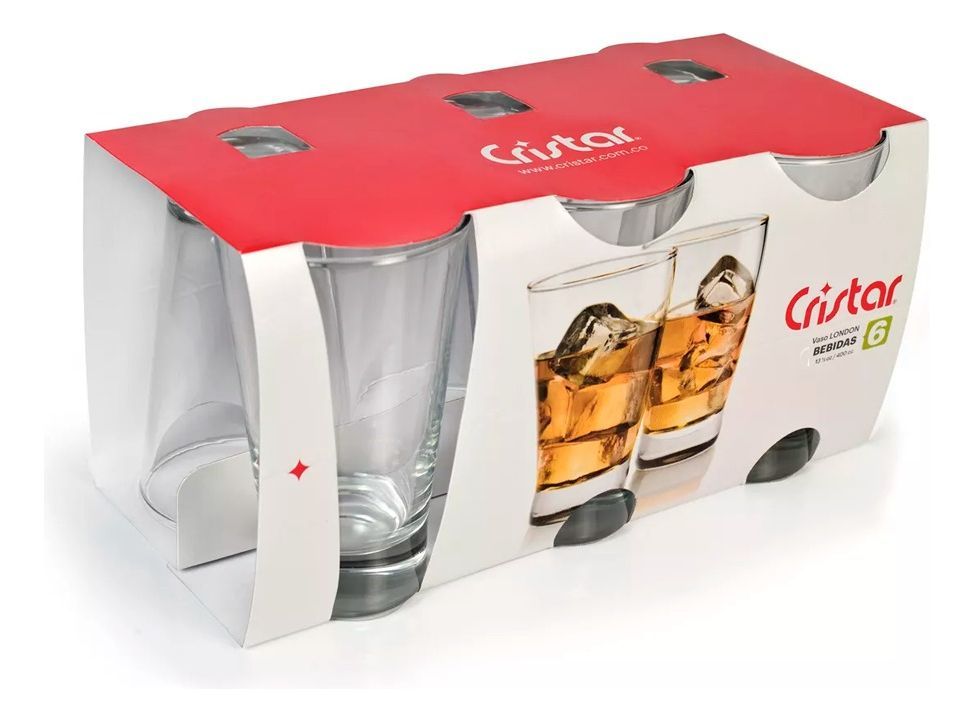 Set 12 Vasos Altos London Tragos Cristar 394 Ml-0