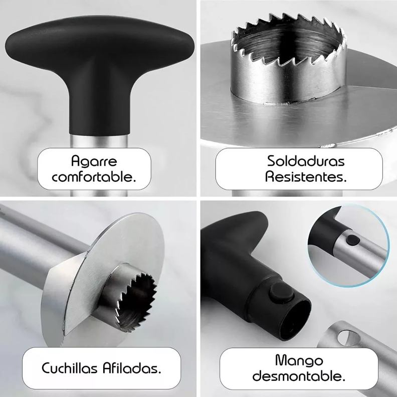 Pelador Cortador Rebanador Picador Extractor Piña Acero Inoxidable-3