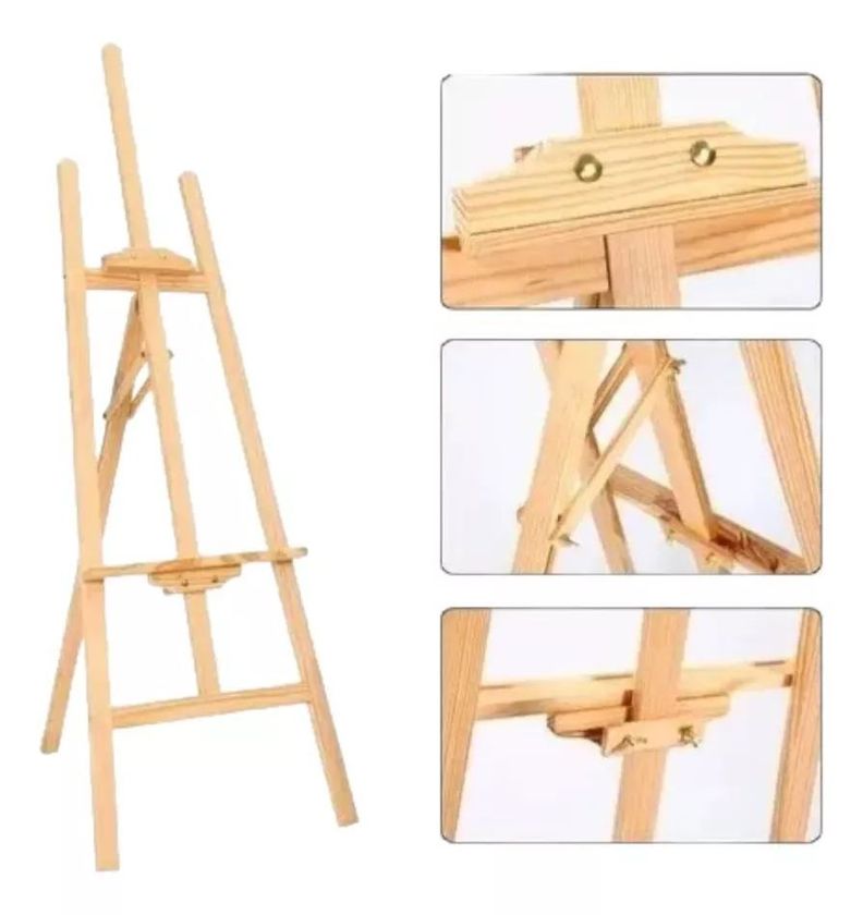 Atril Caballete Ajustable De Madera Para Pintar 1.20mt-5