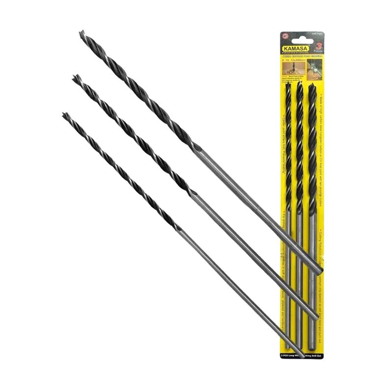 Set 3 Brocas para Madera de 30cm Herramienta Ferreteria KM1535-0