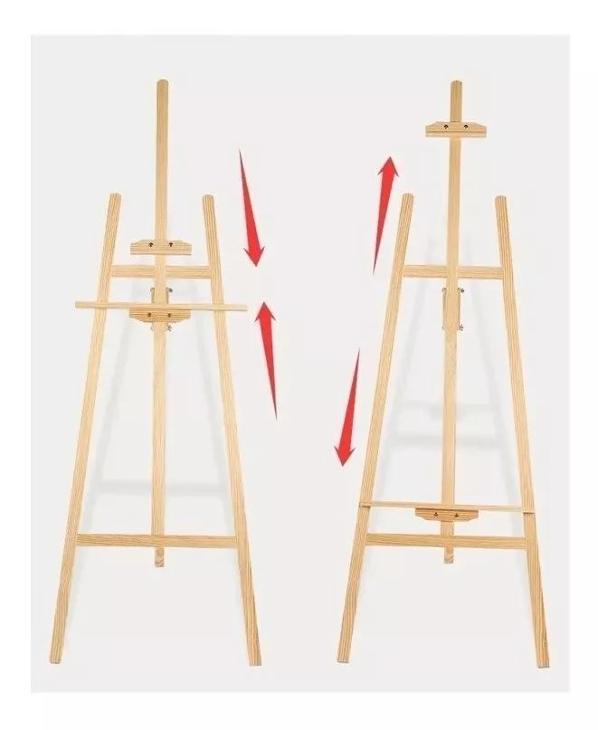 Atril Caballete Ajustable De Madera Para Pintar 0.90mt-2