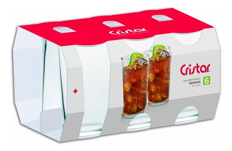 Set 6 Vasos Montecarlo Tragos Cristar 355 Ml-1