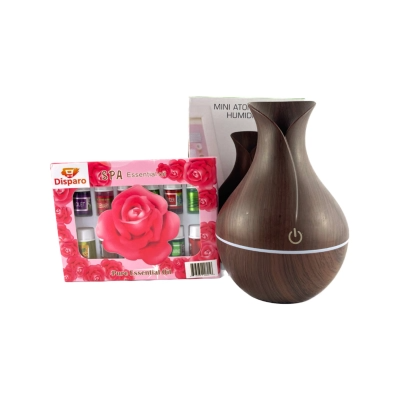 Humidificador Aromatizador diseño 200ML diseño oscuro+ 12 Esencias-7