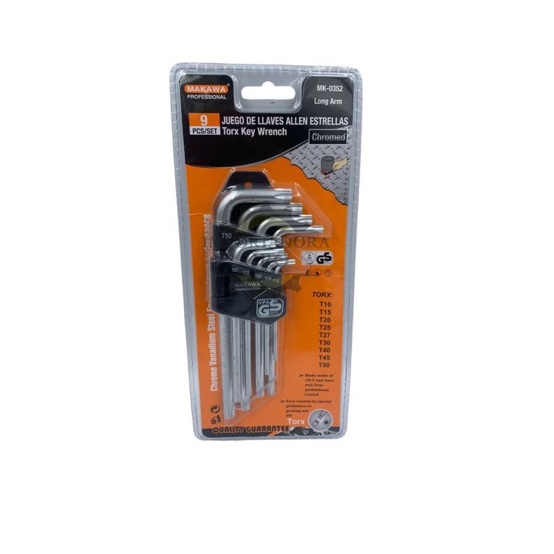 Set Llaves Allen Estrellas L 9 Pzas Herramienta Profesional-0