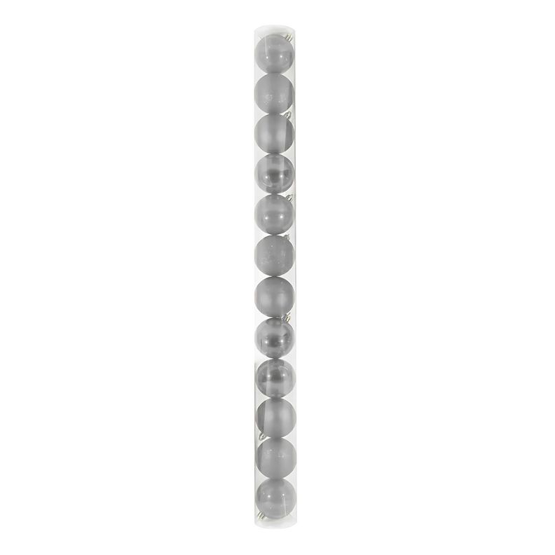 12 Esferas Navideñas Bambalinas De 6 Cm Plateado Decoracion