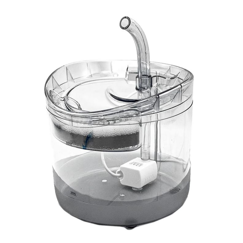 Fuente Agua Automática Mascotas Transparente 2L Silenciosa-0