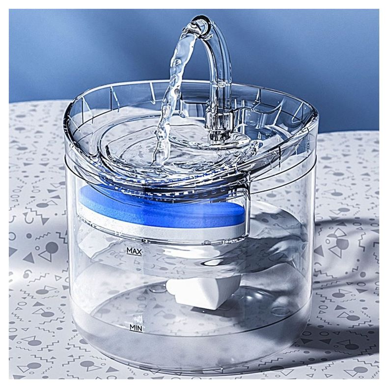 Fuente Agua Automática Mascotas Transparente 2L Silenciosa-2