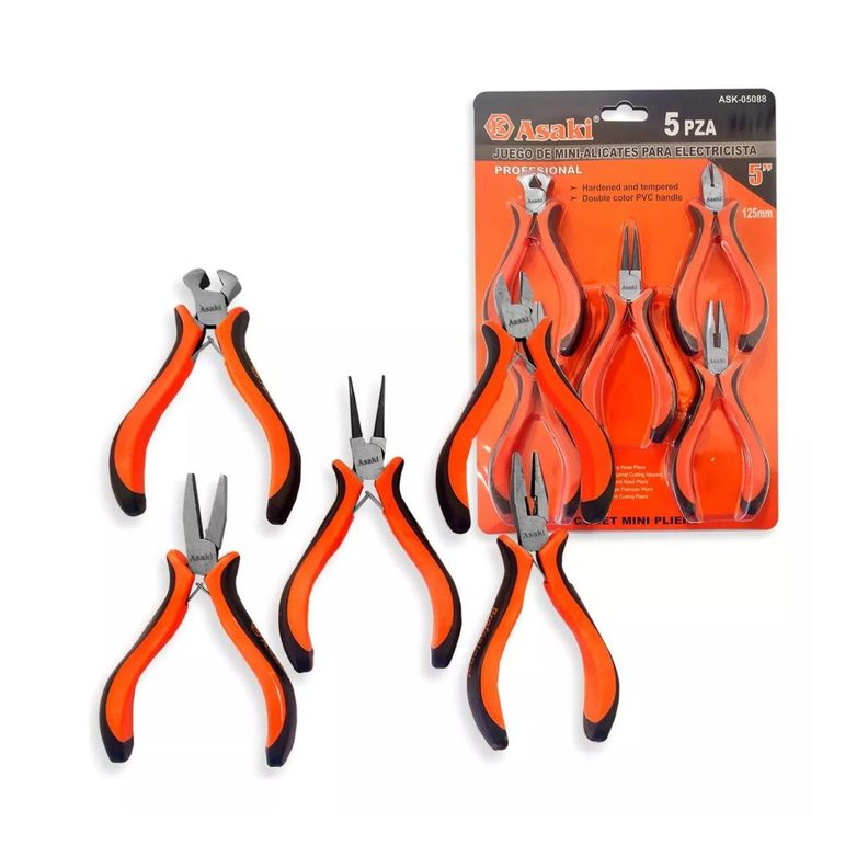 Set 5 Mini Alicates Multifuncion Corte Presion Ferreteria-1