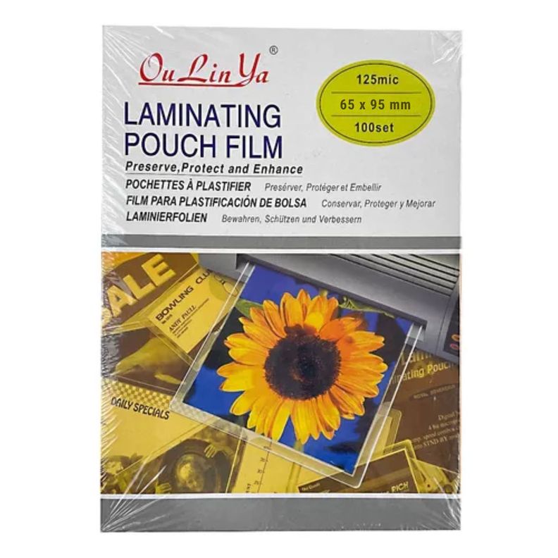 Pack 100 Laminas Termolaminadora 125mic 65x95mm Calidad-0