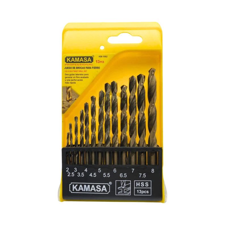 Set 13 Brocas para Fierro Desde 2-8" Ferreteria KM1062-0