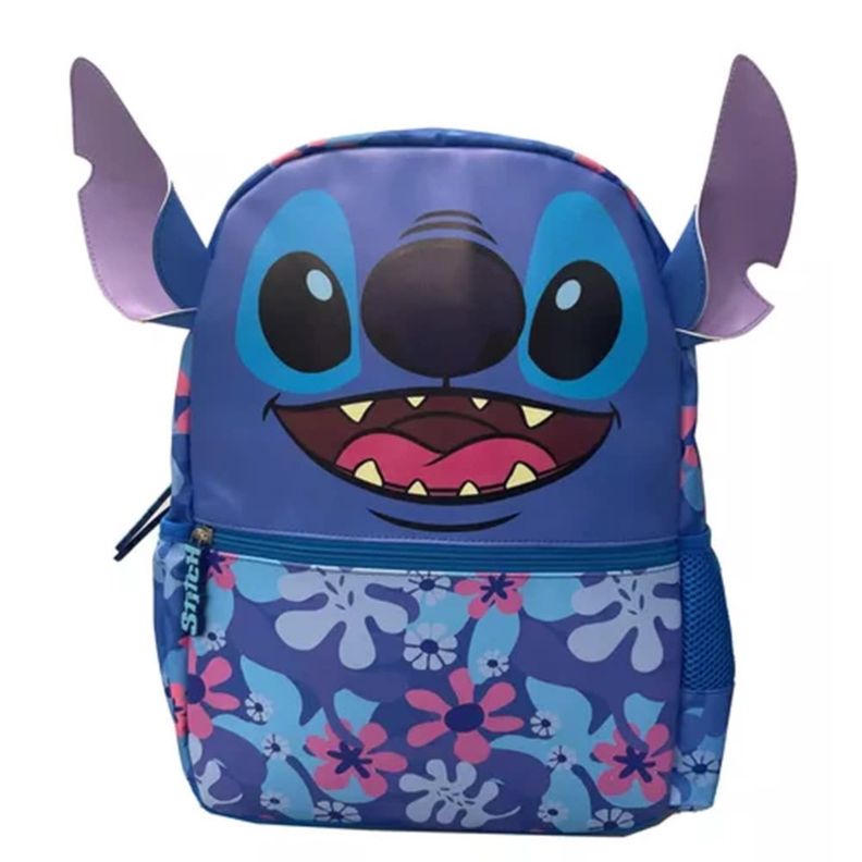 Mochila Infantil Diseño Personaje Orejas 3D Azul Flores-0