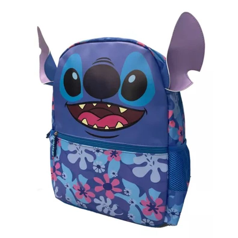 Mochila Infantil Diseño Personaje Orejas 3D Azul Flores-1
