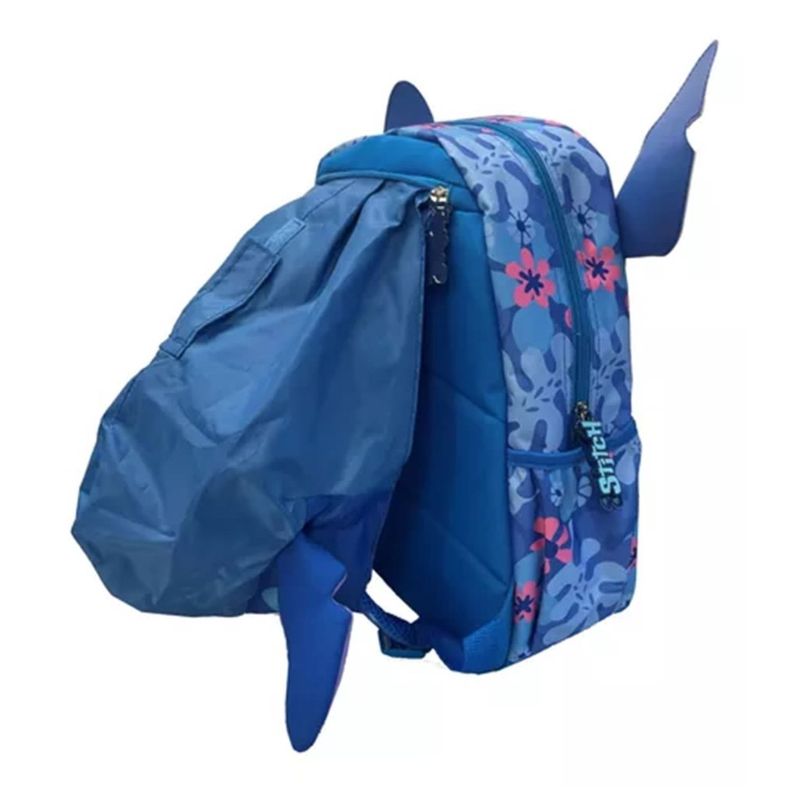 Mochila Infantil Diseño Personaje Orejas 3D Azul Flores-4