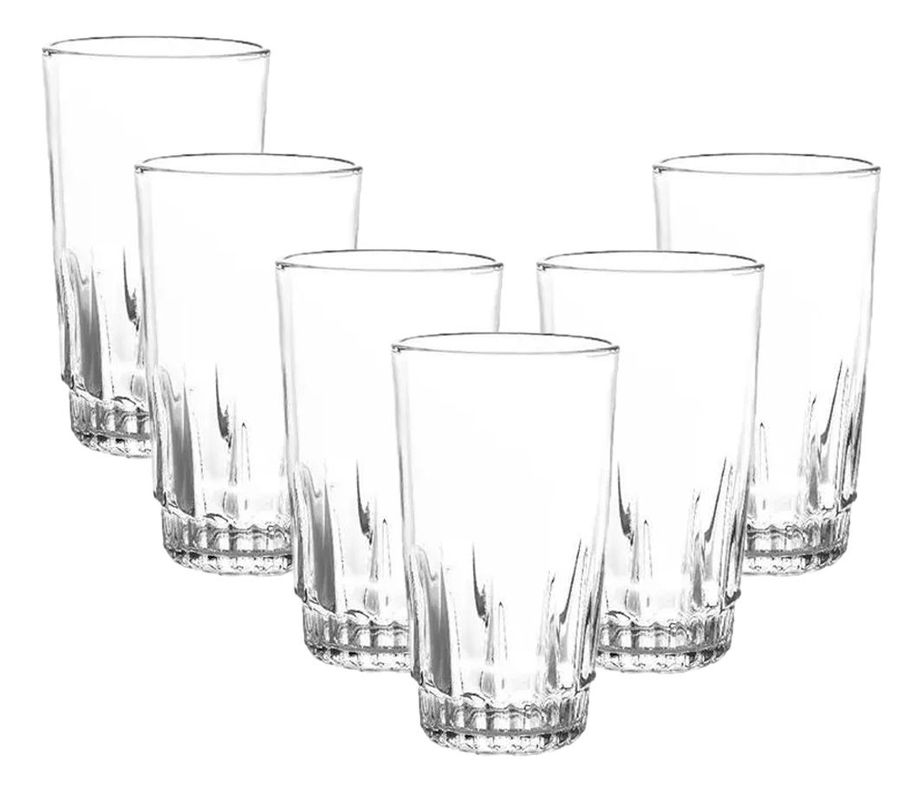 Set 12 Vasos Altos Prisma Tragos Cristar 331 Ml-1