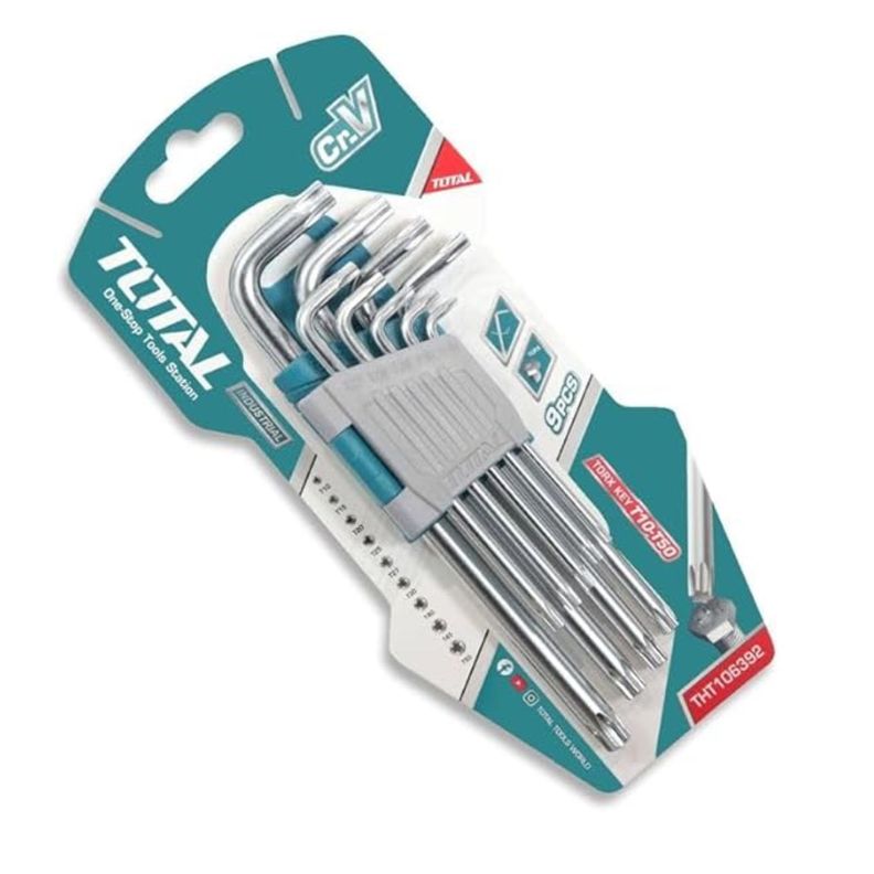 Set Llaves Allen Punta Estrellas XL 9 Pzas Herramienta Profesional-2