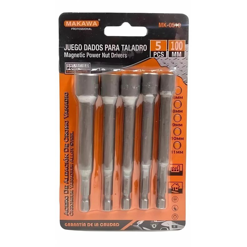 Juego de Dados Hexagonales Taladro 5 Piezas Herramienta MK0510-0