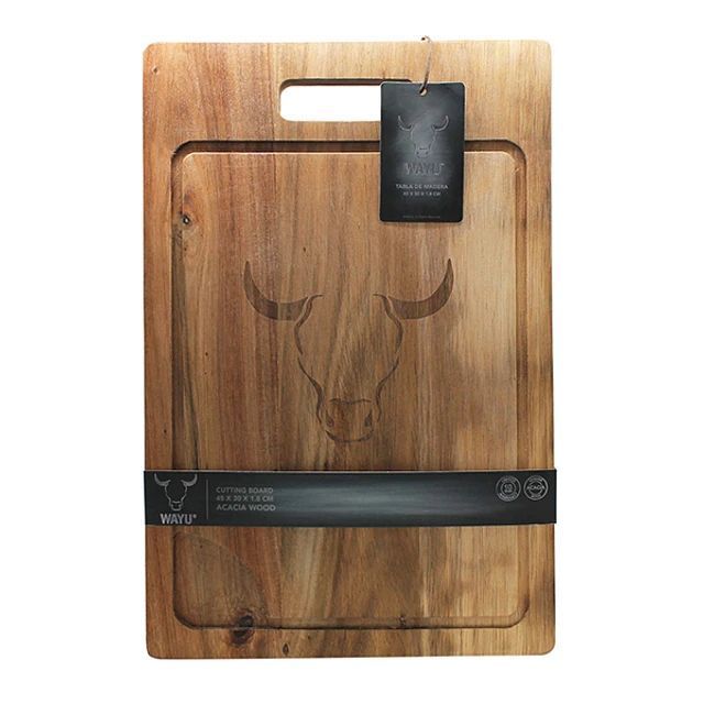 Tabla Cortar Picar Carne 50x35cm Wayu Parrilla Asado Cocina