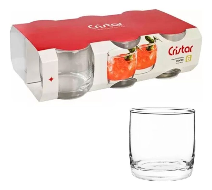 Set 12 Vasos Monterrey Transparente Cortos Cristar 296 Ml-1