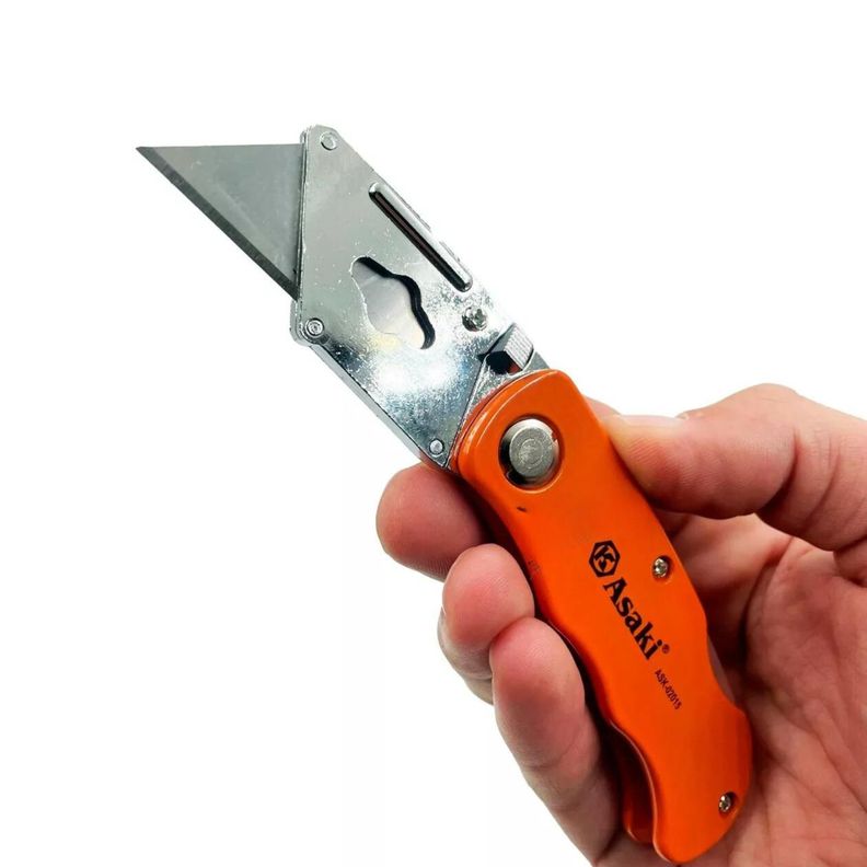 Cuchillo Cartonero Asaki Con 3 Repuestos Trabajo Cartonero-2