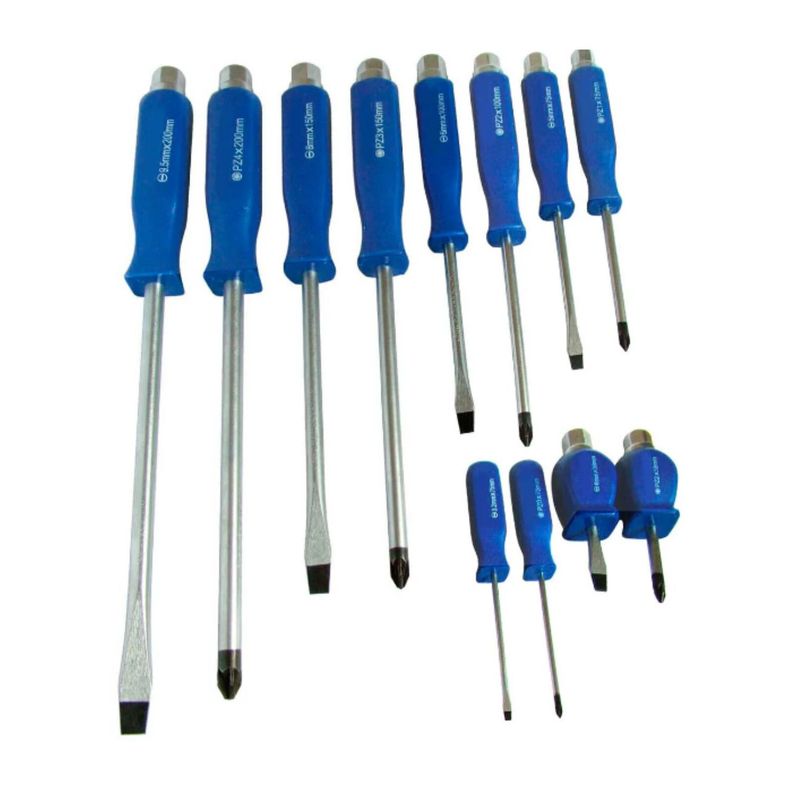 Set Destornilladores Paleta Cruz de Golpes 12 Pzas Profesional-0