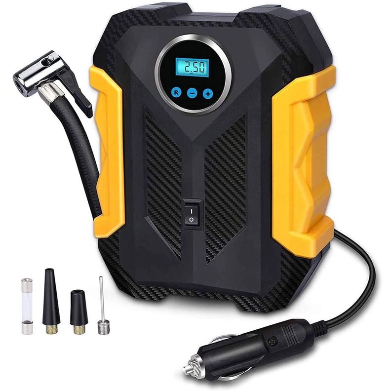 Compresor Aire Portátil Digital Auto Bicicleta Moto 12V-0