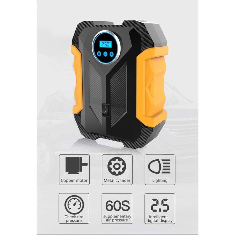 Compresor Aire Portátil Digital Auto Bicicleta Moto 12V-2