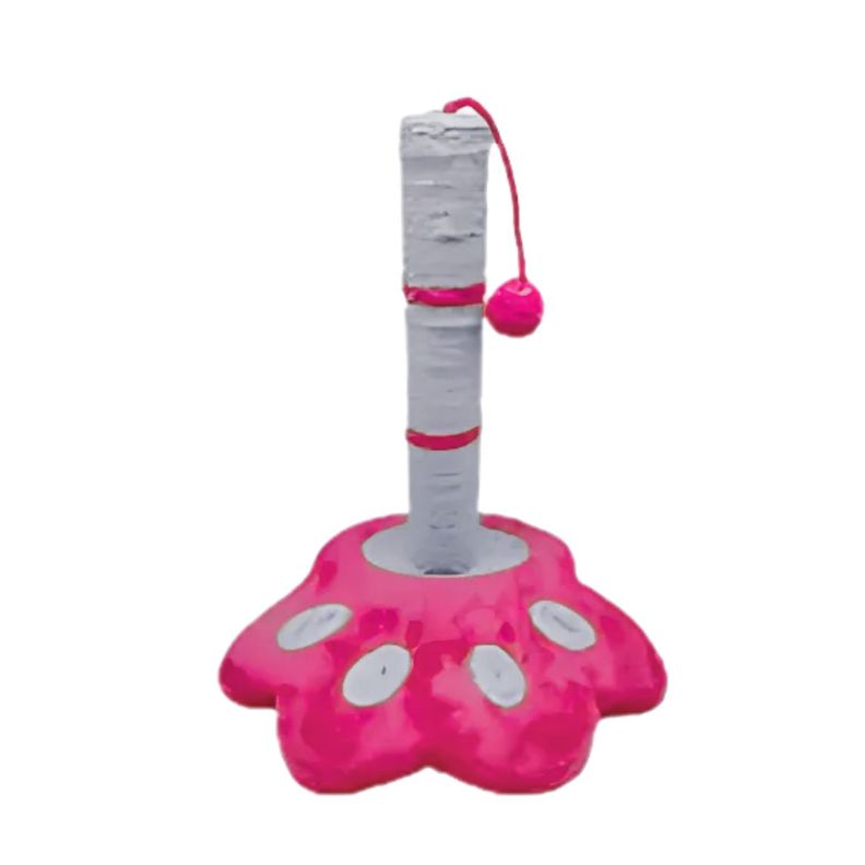 Rascador Rosa Para Gatos Forma Poste Escalador Con Juguete-1