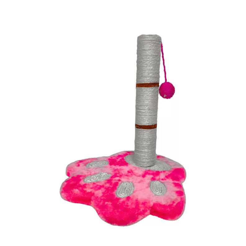 Rascador Rosa Para Gatos Forma Poste Escalador Con Juguete-2